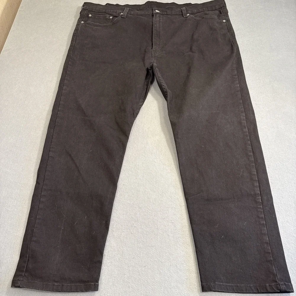 Levi's 502 Tapered High Rise Zip Fly Black Denim Jeans 596840000 MENS 44X30